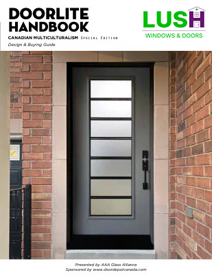 Doorlite Handbook - Contemporary glass door with sleek lines and a large glass panel, offering strength and style.