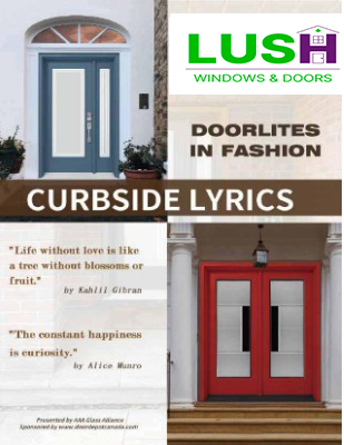 Curbside Lyrics - Elegant wood entry door featuring decorative glass inserts for a modern look.