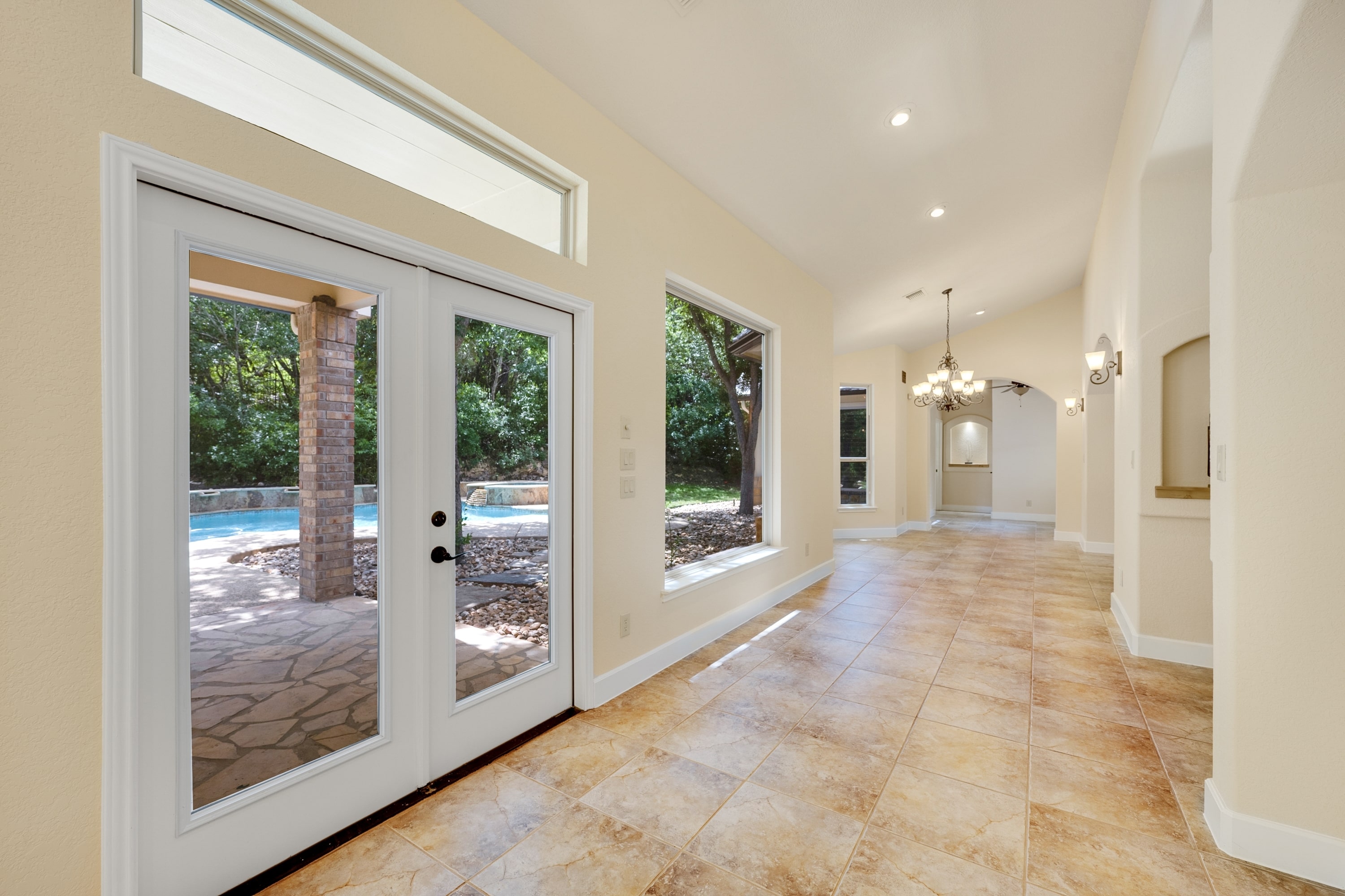 A patio door with a clean design, offering easy access to outdoor areas.