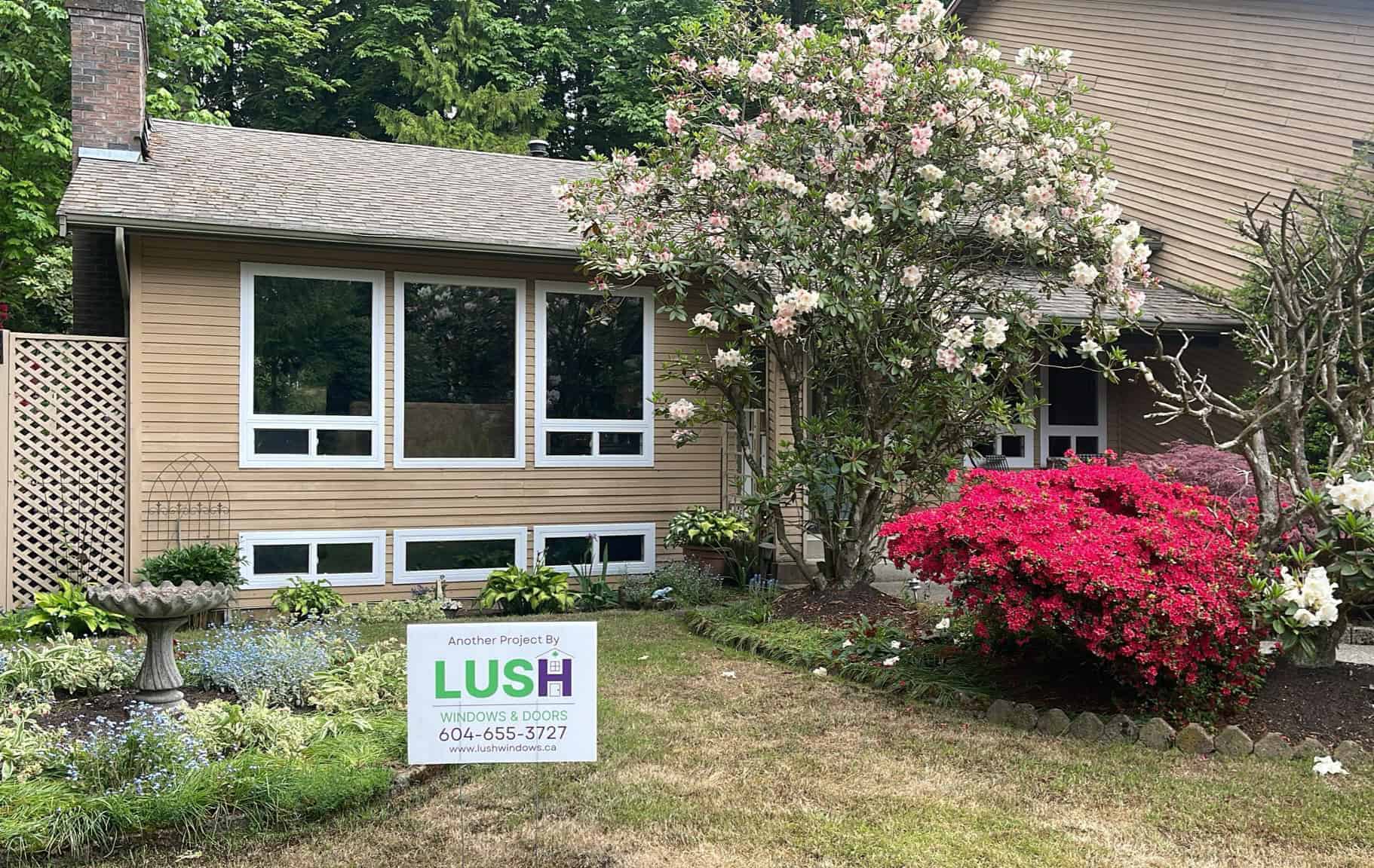 New replacement windows installed on a Metro Vancouver home exterior