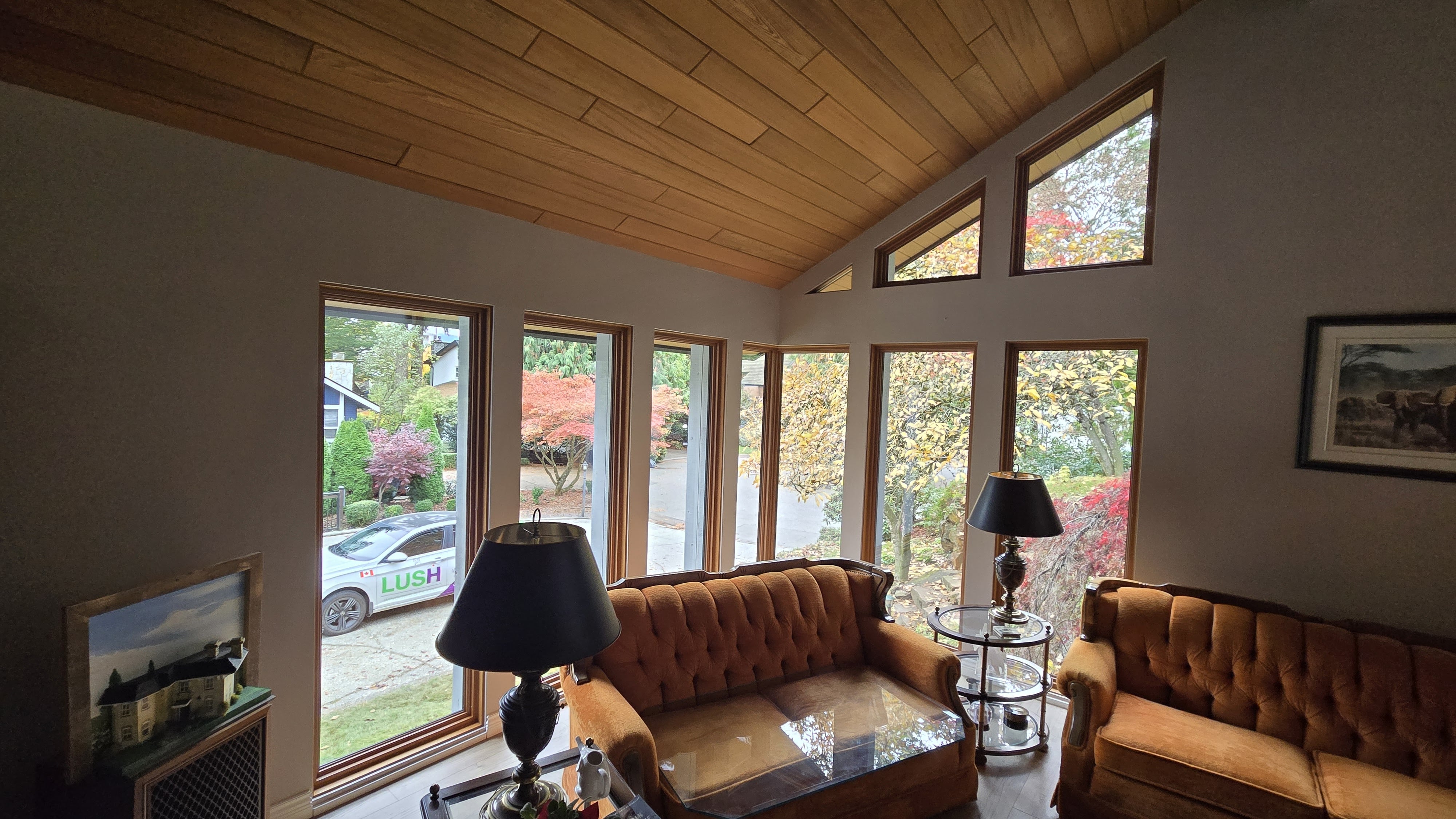 Fully custom window replacement in a modern Burnaby home with two-tone interior and exterior colours