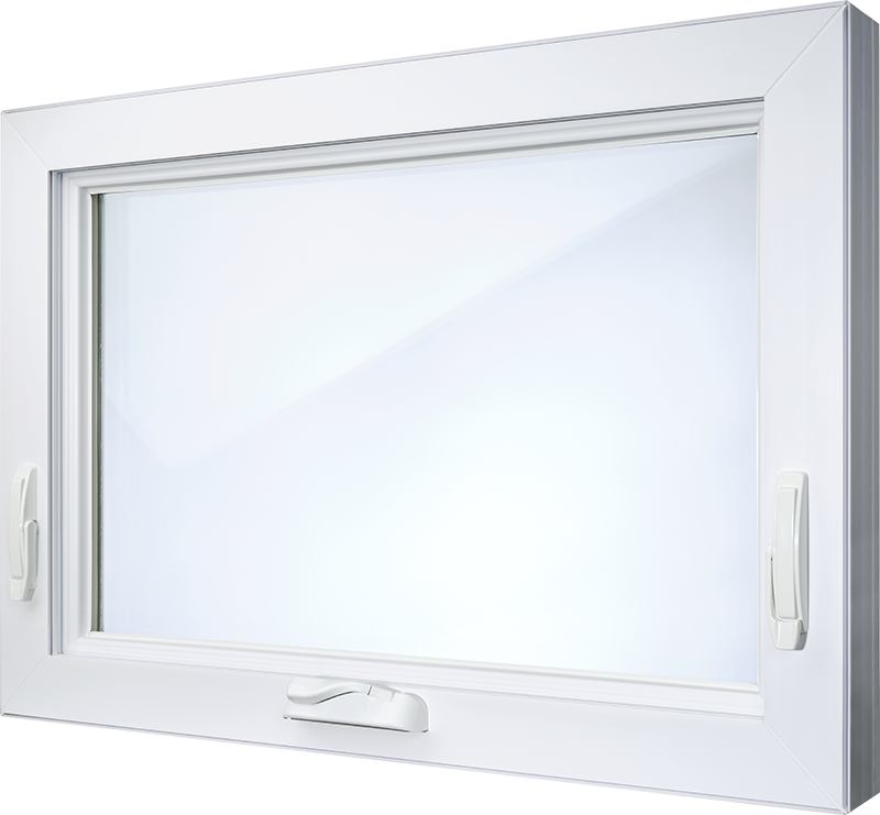 Awning window that opens outward from the bottom, perfect for ventilation even in rainy weather.