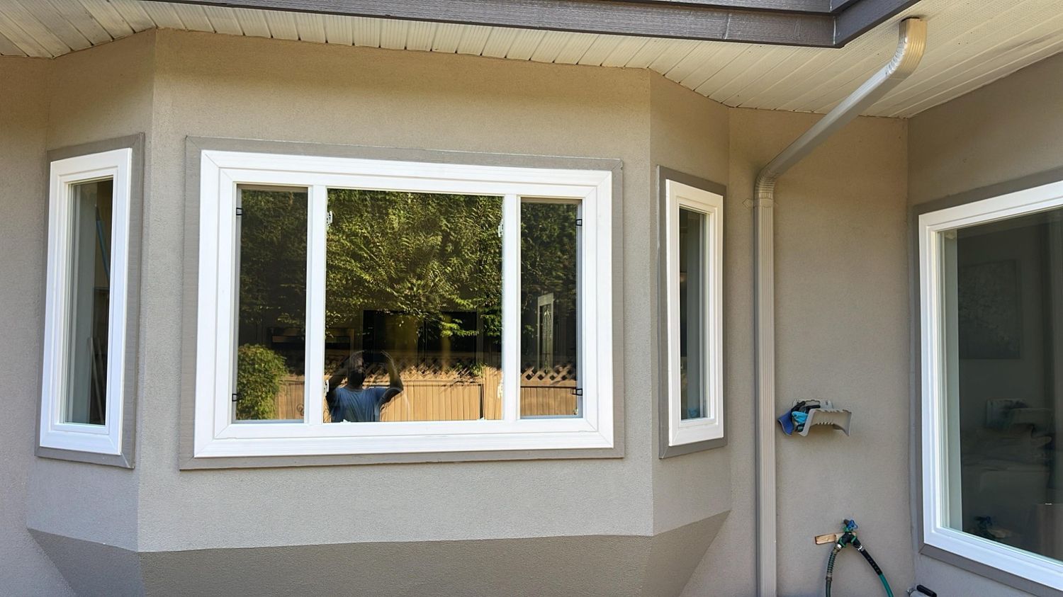 White end vent slider, and fixed windows installed on a Burnaby home